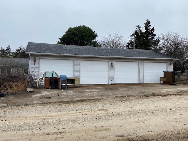 view of garage