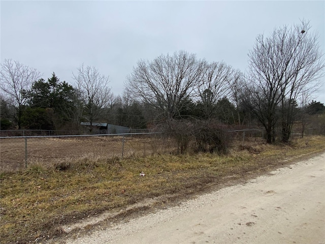 view of road with a rural view