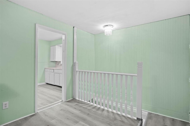 empty room with light wood-type flooring