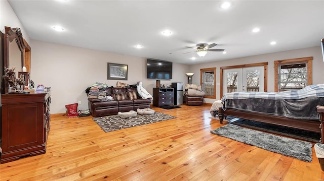 bedroom featuring light hardwood / wood-style flooring