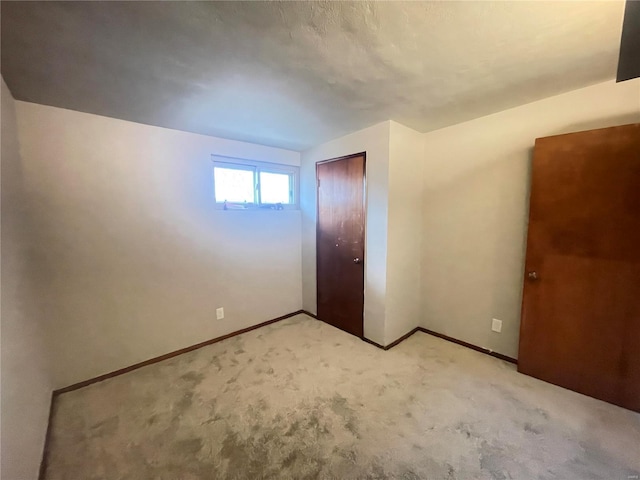 interior space with light colored carpet and a closet