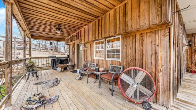 wooden deck featuring a porch