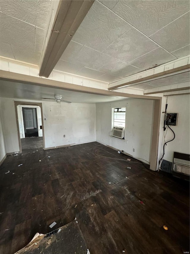 interior space with cooling unit and dark wood-type flooring