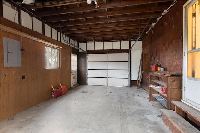 garage featuring electric panel