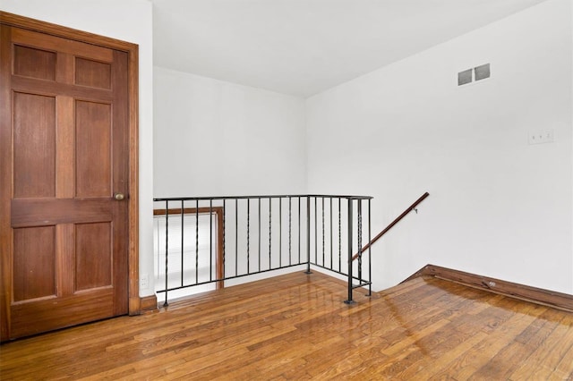 empty room with light wood-type flooring