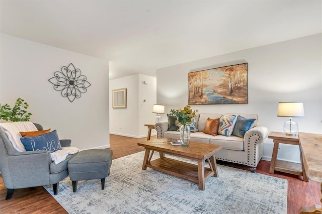 living room featuring hardwood / wood-style floors