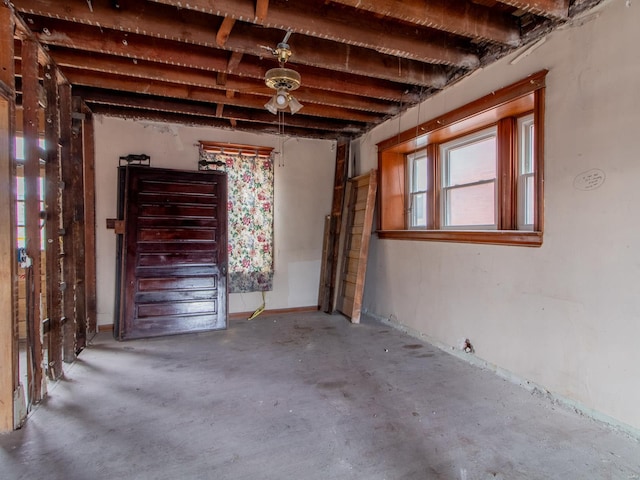 interior space featuring concrete floors