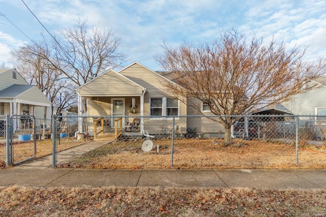 view of front of home featuring covered porch