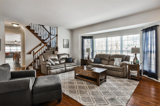 living room featuring hardwood / wood-style floors