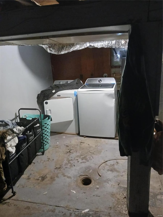 interior space featuring separate washer and dryer