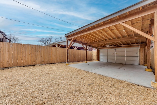 view of garage