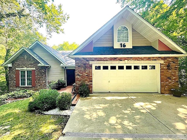 view of front of home with a garage