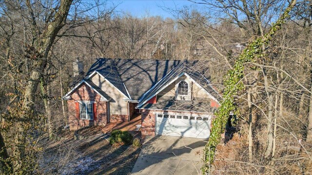 view of front of house with a garage