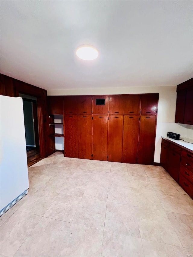 kitchen with white fridge