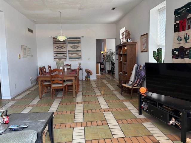 view of tiled dining space