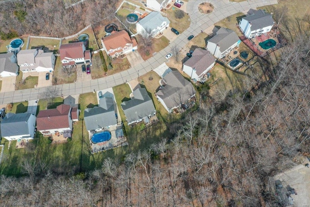 bird's eye view featuring a residential view