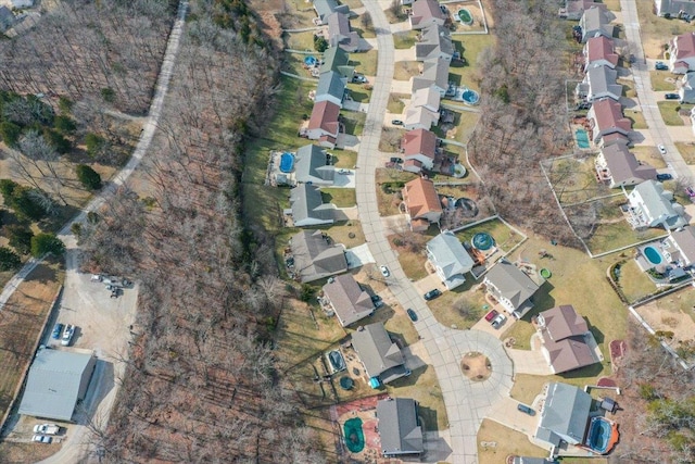 aerial view with a residential view