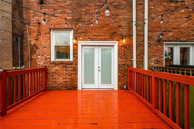 deck featuring french doors