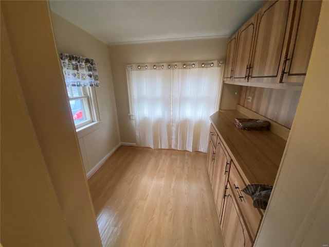 kitchen with light wood-type flooring