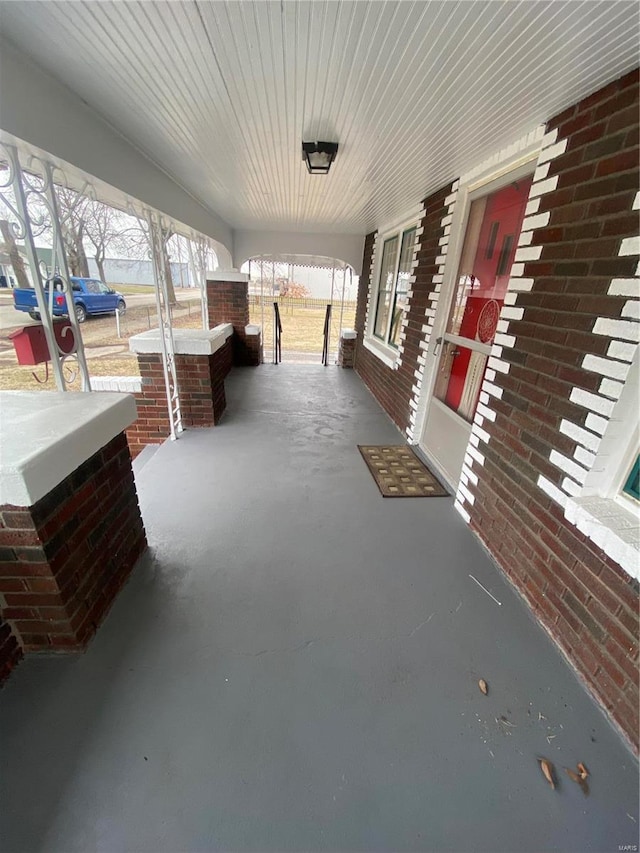 view of patio featuring covered porch