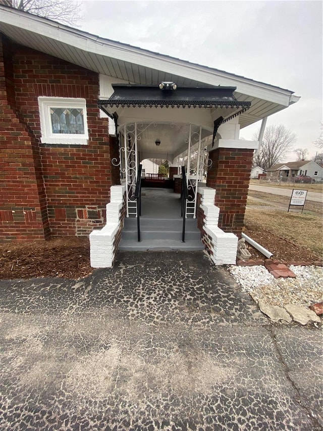 exterior space with a porch