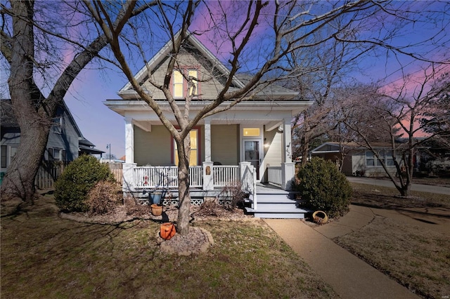 bungalow featuring a porch