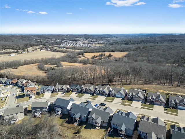 birds eye view of property with a residential view