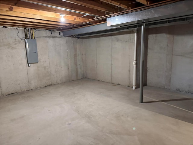 basement with electric panel