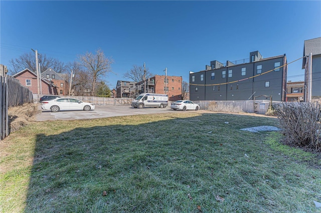 view of yard with fence