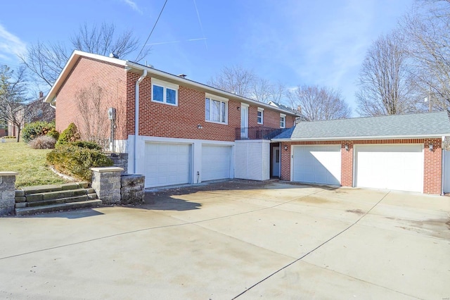 exterior space featuring a garage