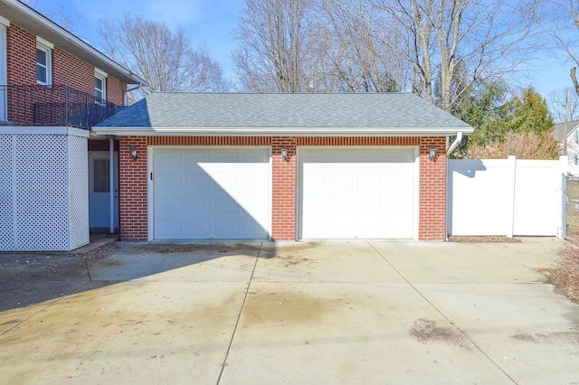 view of garage