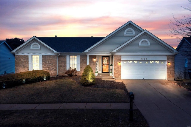 view of front facade with a garage