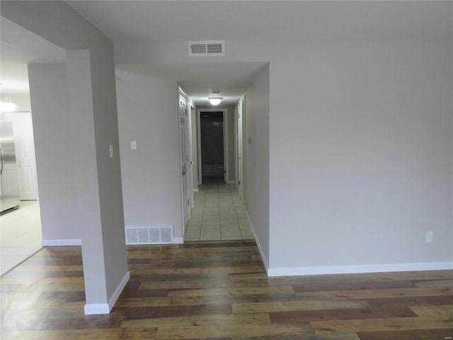 hall featuring dark hardwood / wood-style floors