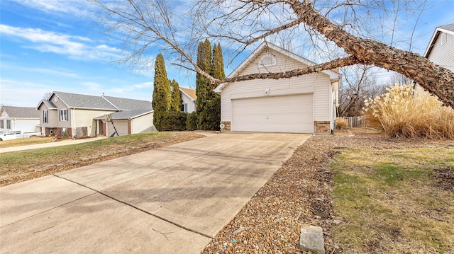 view of property exterior featuring a garage