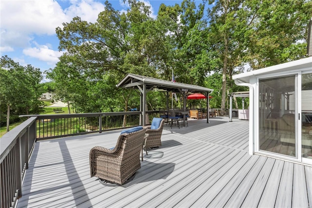 view of wooden deck