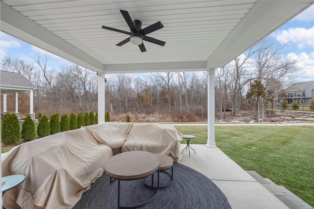 view of patio / terrace with ceiling fan