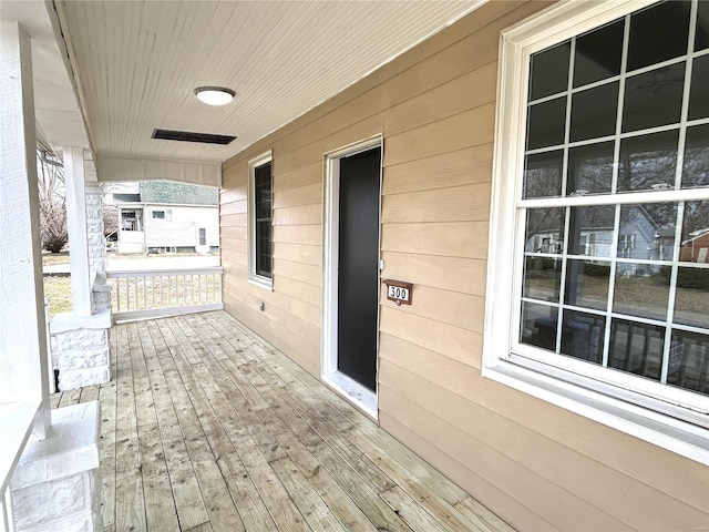 deck featuring covered porch