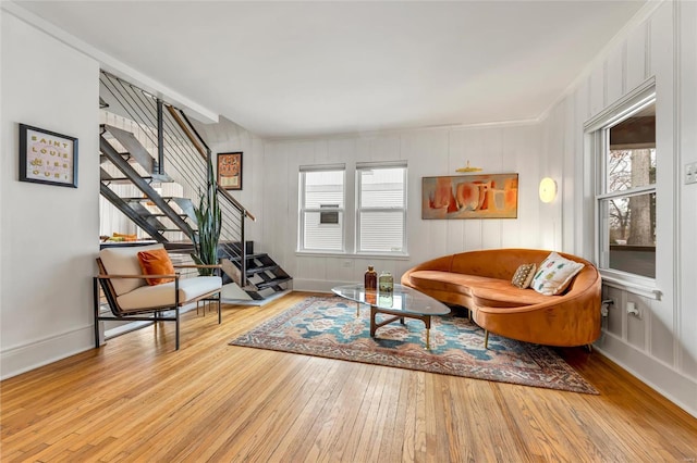 living area featuring light wood-type flooring