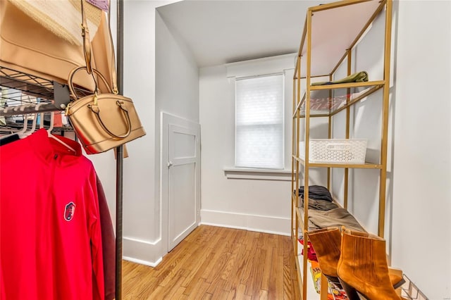 interior space with light hardwood / wood-style flooring