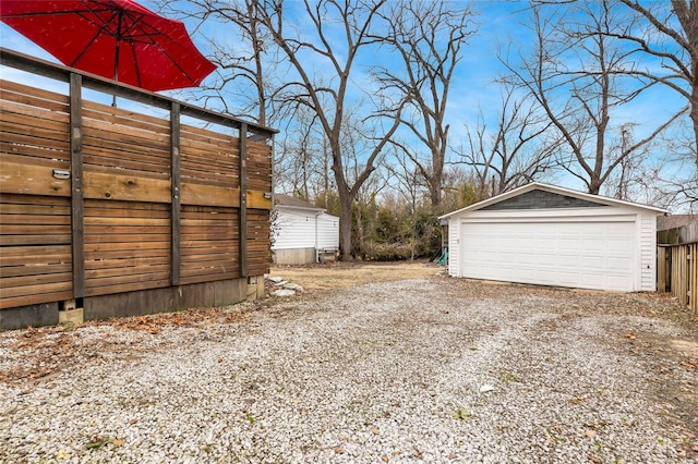 view of garage