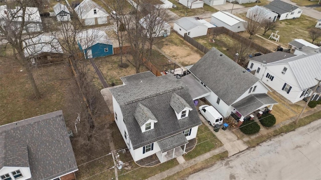 drone / aerial view with a residential view