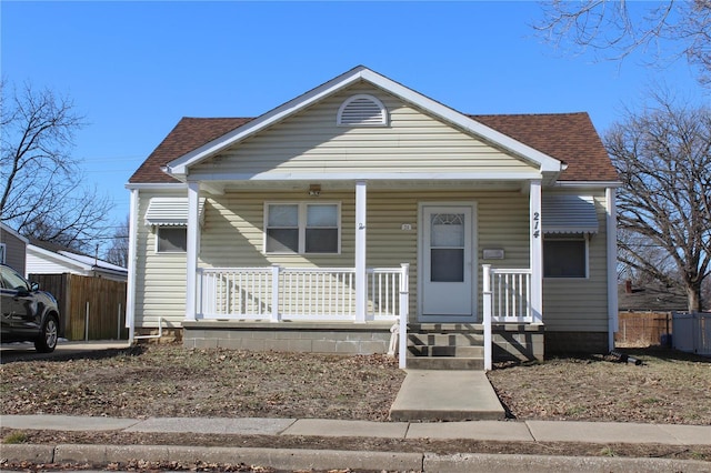 bungalow-style home featuring a porch