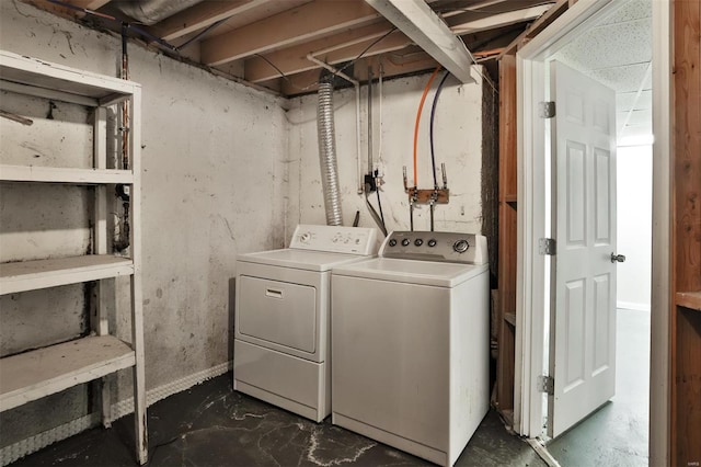 laundry area featuring independent washer and dryer