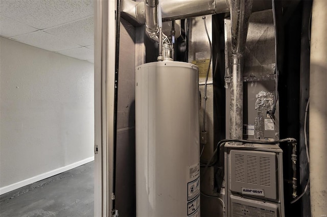 utilities featuring gas water heater and heating unit