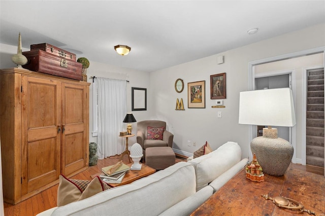 living room featuring light hardwood / wood-style flooring