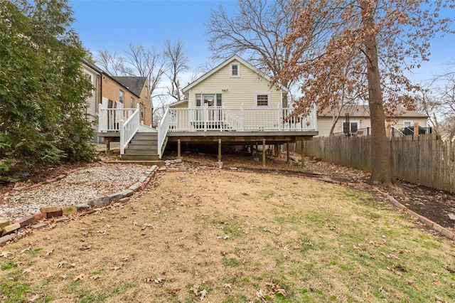 rear view of house with a deck