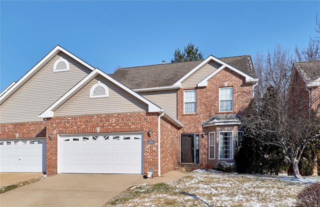 view of property featuring a garage