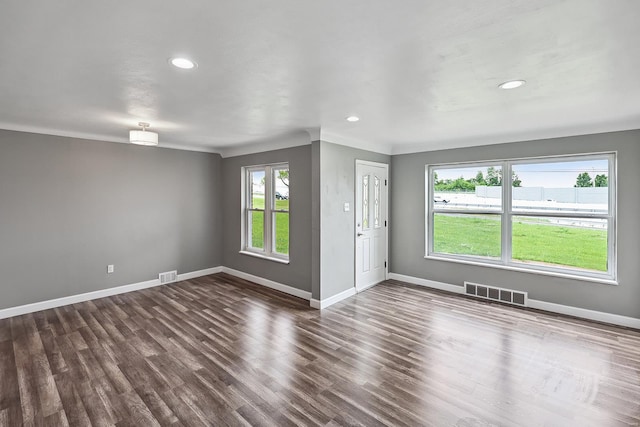 interior space featuring dark hardwood / wood-style flooring