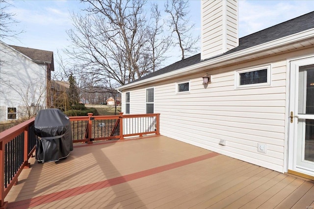 deck featuring grilling area