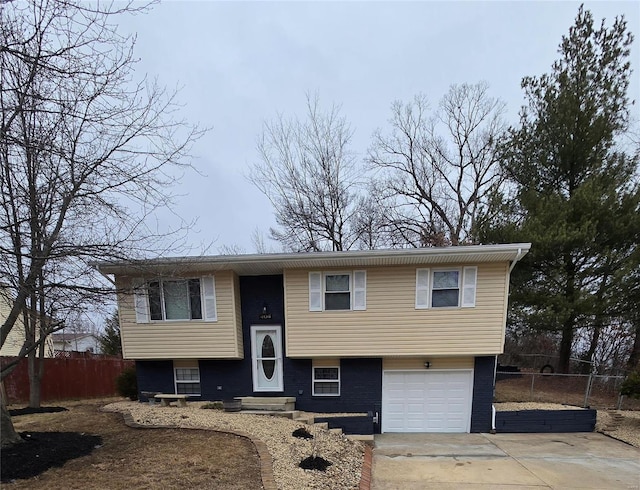 raised ranch with a garage